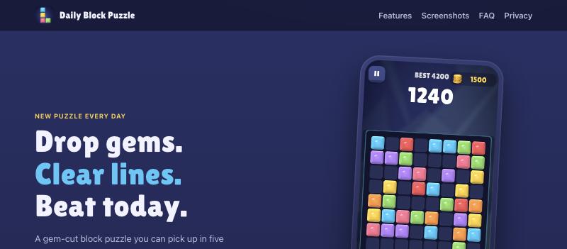 Daily Block Puzzle &mdash; drop gems, clear lines
